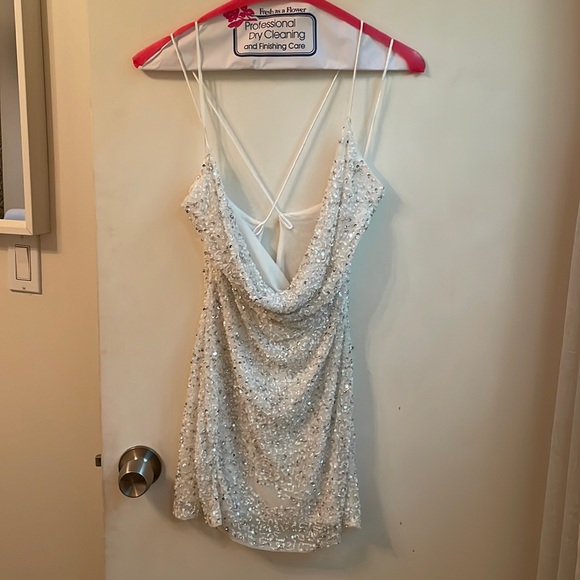 Mich Sequined Cowl-Neck Cocktail Dress - Picture 8 of 11